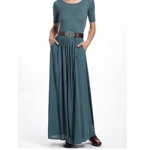Bordeaux Anthropologie Jersey Maxi Low Scoop back